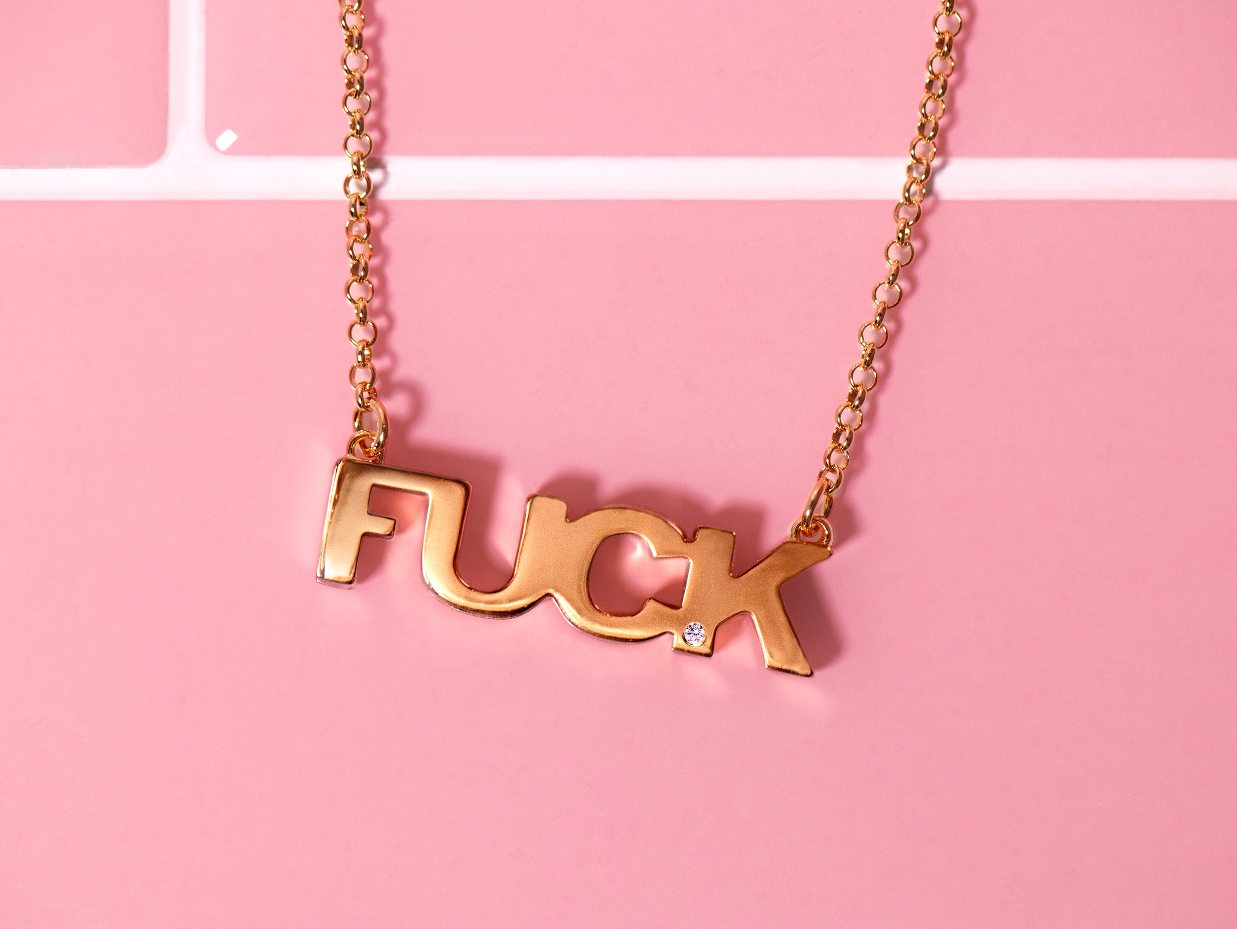 FUCK NECKLACE - 18K GOLD VERMEIL