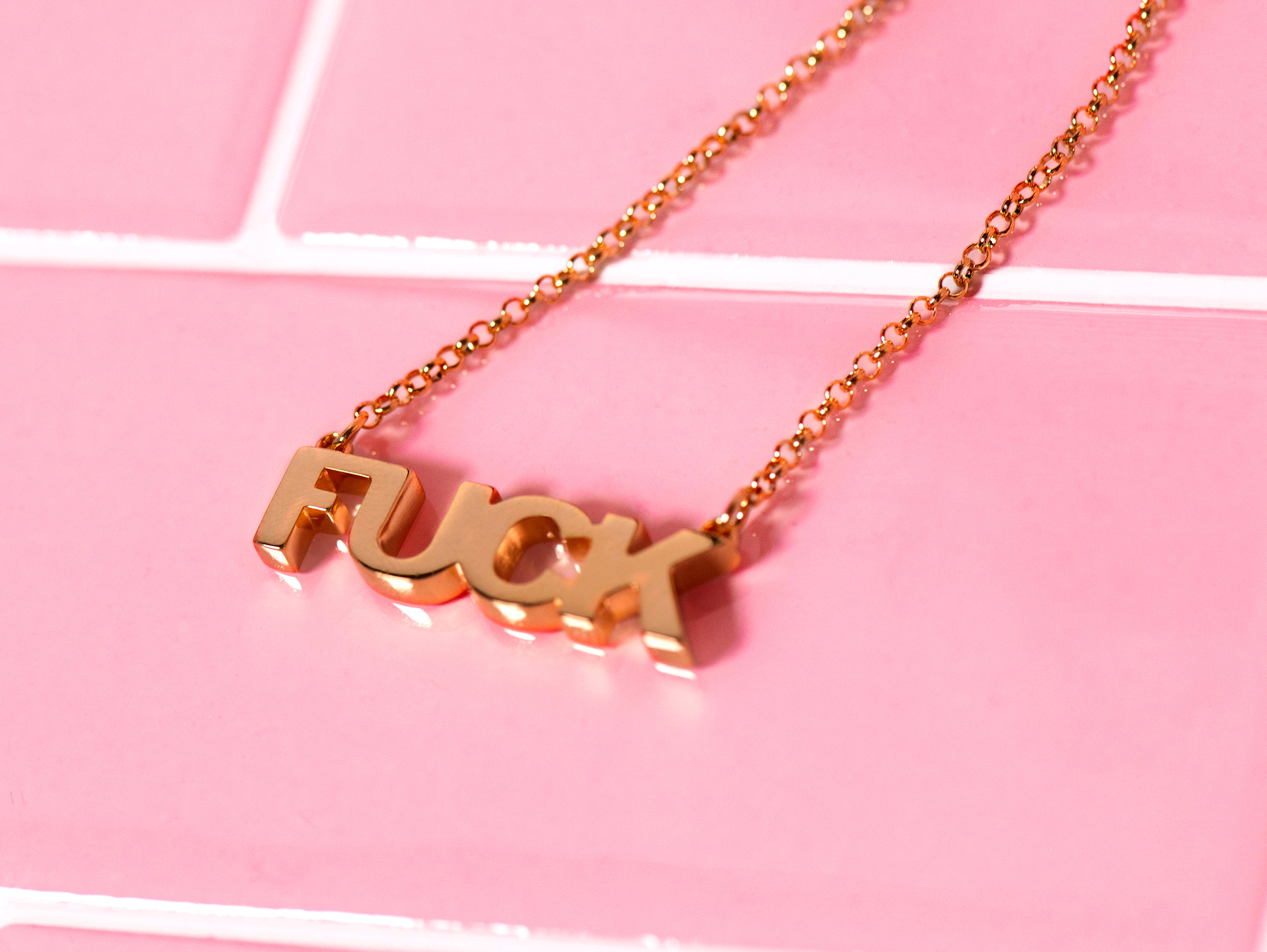 FUCK NECKLACE - 18K GOLD VERMEIL