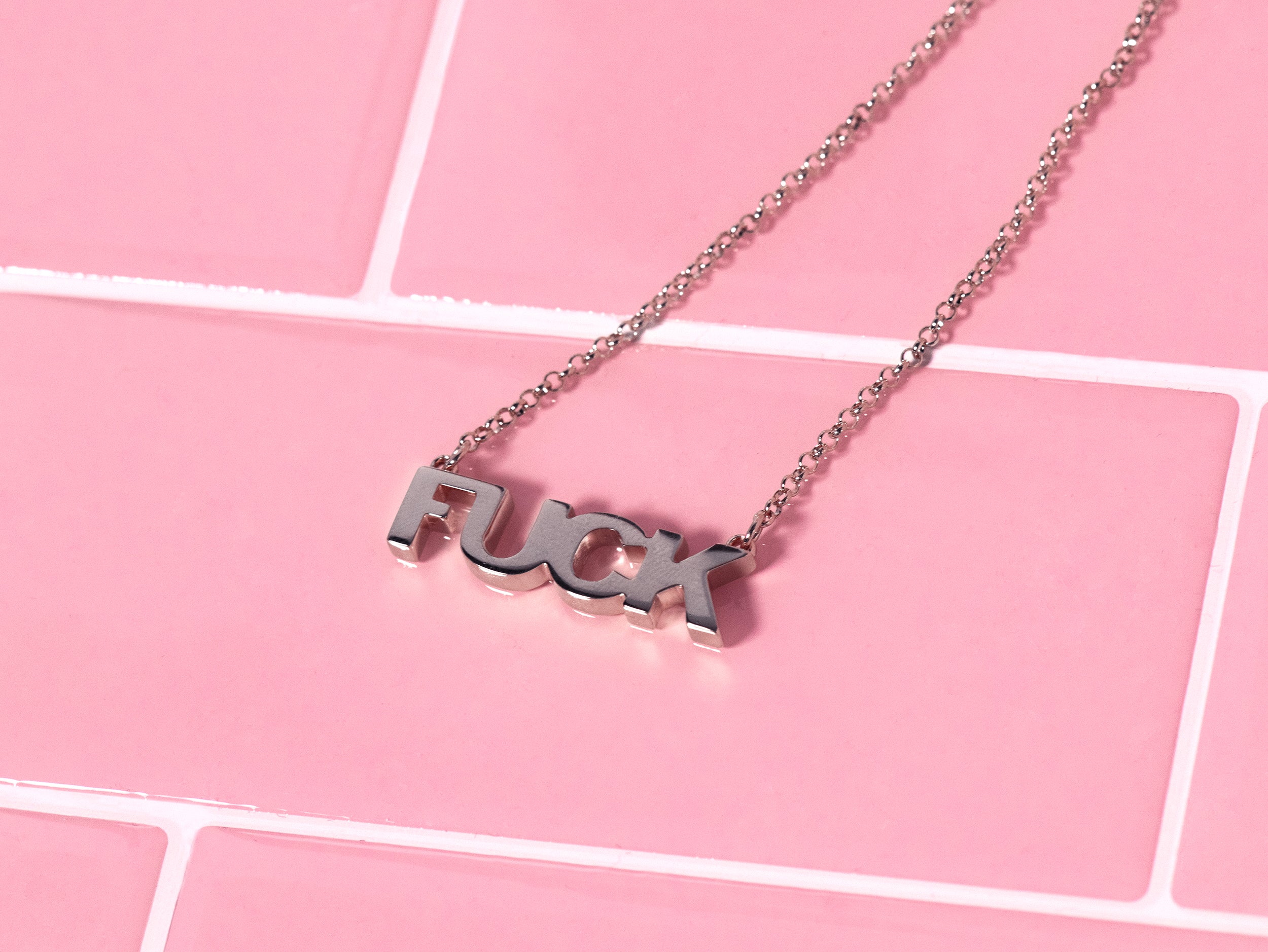 FUCK NECKLACE -  STERLING SILVER